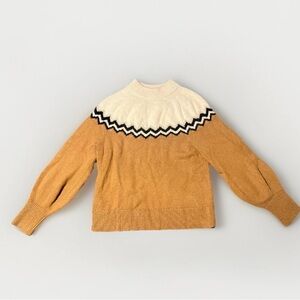 Ann Taylor Tan and Cream Cowl Sweater